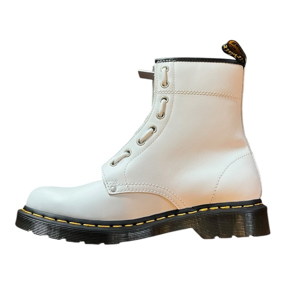 New Dr. Martens Women's 1460 Double Zip Leather Boots - white leather - Picture 7 of 10